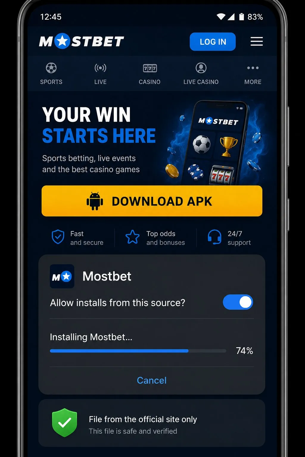 Mostbet app download on iOS – App Store install with Face ID